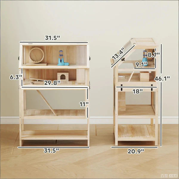 HKM-5186109 Hamster Cage with Spacious Design and Easy Access Features