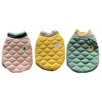 HKM-5186493 Cozy Autumn & Winter Double Collar Waistcoat for Pets in Pink, Green & Yellow