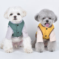 HKM-5186493 Cozy Autumn & Winter Double Collar Waistcoat for Pets in Pink, Green & Yellow