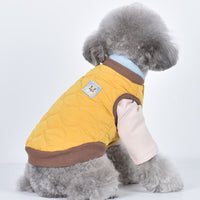 HKM-5186493 Cozy Autumn & Winter Double Collar Waistcoat for Pets in Pink, Green & Yellow