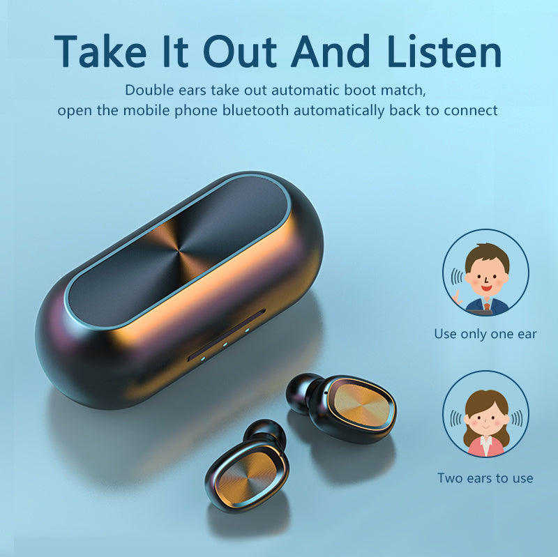 HKM-518675 Binaural Wireless Bluetooth Headset with Touch Control and 30 Hours Playback Time