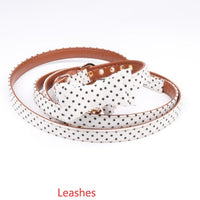 HKM-5187901 Polka Dot Triangle Scarf Collar and Leash Set for Dogs in Black, White, Red, Yellow