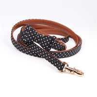 HKM-5187901 Polka Dot Triangle Scarf Collar and Leash Set for Dogs in Black, White, Red, Yellow