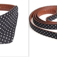 HKM-5187901 Polka Dot Triangle Scarf Collar and Leash Set for Dogs in Black, White, Red, Yellow