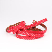 HKM-5187901 Polka Dot Triangle Scarf Collar and Leash Set for Dogs in Black, White, Red, Yellow