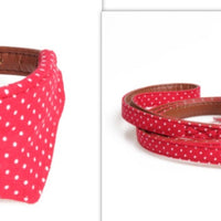 HKM-5187901 Polka Dot Triangle Scarf Collar and Leash Set for Dogs in Black, White, Red, Yellow