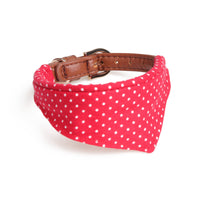 HKM-5187901 Polka Dot Triangle Scarf Collar and Leash Set for Dogs in Black, White, Red, Yellow