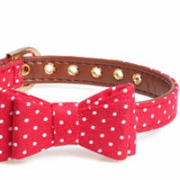 HKM-5187901 Polka Dot Triangle Scarf Collar and Leash Set for Dogs in Black, White, Red, Yellow