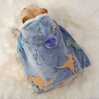 HKM-5188669 Luminous Pet Cloak Nightgown for Dogs - Warm Coral Fleece for Autumn & Winter