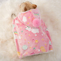 HKM-5188669 Luminous Pet Cloak Nightgown for Dogs - Warm Coral Fleece for Autumn & Winter