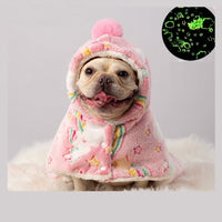 HKM-5188669 Luminous Pet Cloak Nightgown for Dogs - Warm Coral Fleece for Autumn & Winter