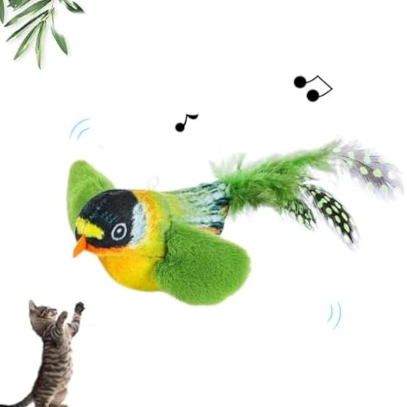 HKM-518931 Interactive Flapping Bird Cat Toy with Chirping Sound and Motion