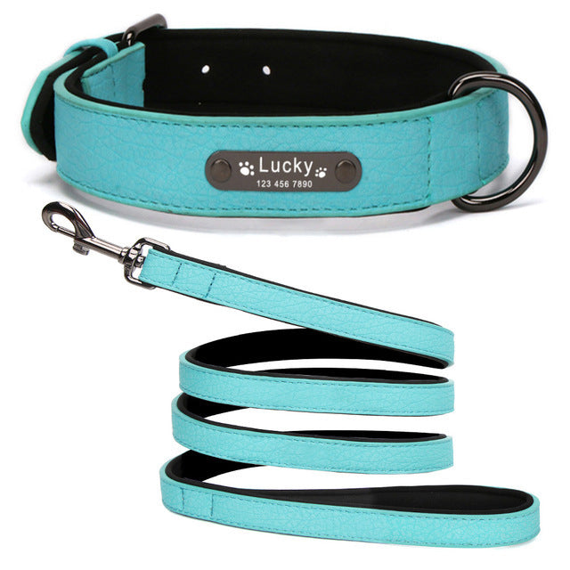 HKM-5190077 Eco-Friendly PU Dog Collar with Lychee Pattern for Large Dogs - Waterproof Inner Layer, Alloy Buckle