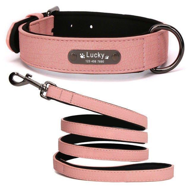 HKM-5190077 Eco-Friendly PU Dog Collar with Lychee Pattern for Large Dogs - Waterproof Inner Layer, Alloy Buckle