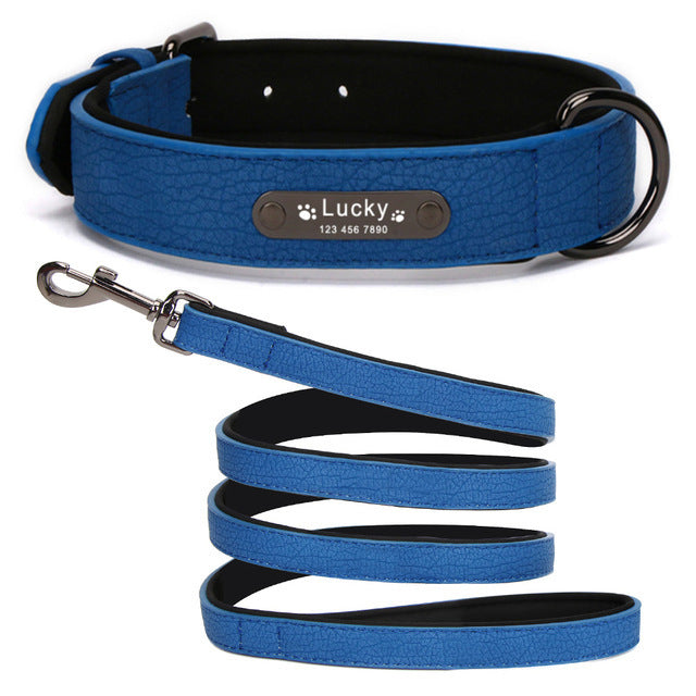 HKM-5190077 Eco-Friendly PU Dog Collar with Lychee Pattern for Large Dogs - Waterproof Inner Layer, Alloy Buckle