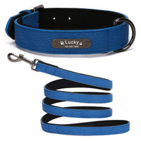 HKM-5190077 Eco-Friendly PU Dog Collar with Lychee Pattern for Large Dogs - Waterproof Inner Layer, Alloy Buckle