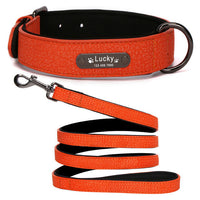 HKM-5190077 Eco-Friendly PU Dog Collar with Lychee Pattern for Large Dogs - Waterproof Inner Layer, Alloy Buckle