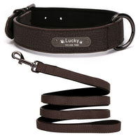 HKM-5190077 Eco-Friendly PU Dog Collar with Lychee Pattern for Large Dogs - Waterproof Inner Layer, Alloy Buckle