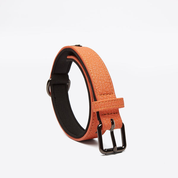 HKM-5190077 Eco-Friendly PU Dog Collar with Lychee Pattern for Large Dogs - Waterproof Inner Layer, Alloy Buckle