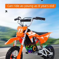 HKM-519059 Kids 24V Electric Motorcycle, 250W Off-Road Style, Max Speed 23km/h, Steel and ABS Construction