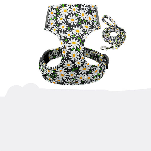 HKM-5193149 Adjustable Cloth Collar and Chest Strap for Pets - S/M/L Sizes Available