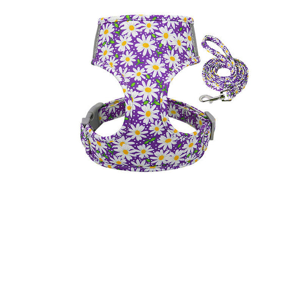 HKM-5193149 Adjustable Cloth Collar and Chest Strap for Pets - S/M/L Sizes Available