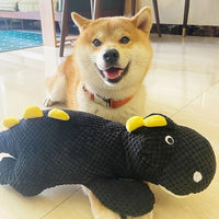 HKM-5193533 Black Plush Dinosaur Dog Toy - 50cm Interactive Pet Play Companion