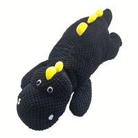 HKM-5193533 Black Plush Dinosaur Dog Toy - 50cm Interactive Pet Play Companion