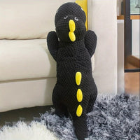 HKM-5193533 Black Plush Dinosaur Dog Toy - 50cm Interactive Pet Play Companion