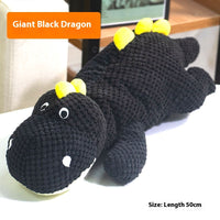 HKM-5193533 Black Plush Dinosaur Dog Toy - 50cm Interactive Pet Play Companion