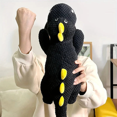 HKM-5193533 Black Plush Dinosaur Dog Toy - 50cm Interactive Pet Play Companion