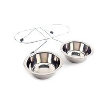 HKM-5194045 Stainless Steel Non-Slip Pet Bowl Set with Bracket - Small, Medium, Large Sizes