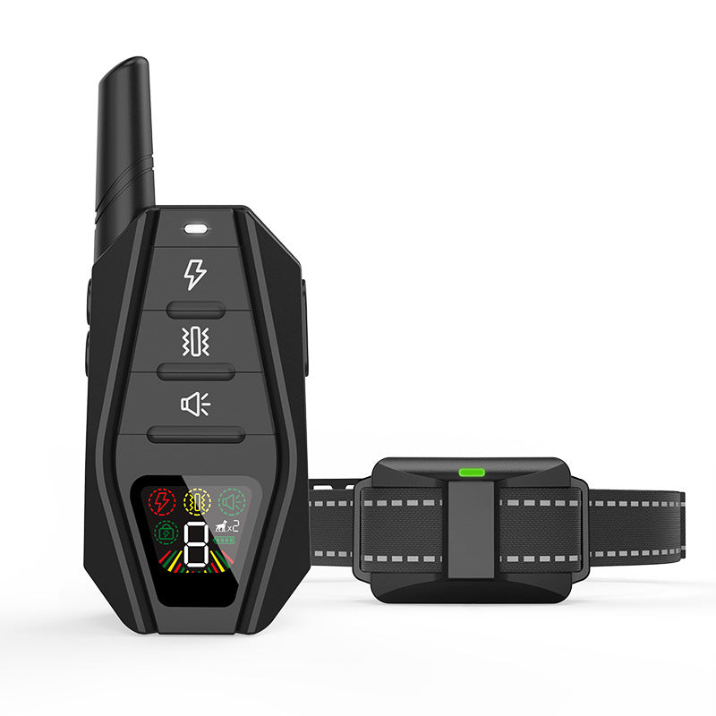 HKM-5194685 Smart Dog Trainer with Bark Stop Device, Reflective Webbing, and Charging Cable - Black, ABS Material