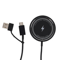 HKM-519507 15W Magnetic Wireless Charger with Metal Casing - Black/White, Type-C Interface