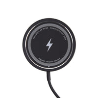 HKM-519507 15W Magnetic Wireless Charger with Metal Casing - Black/White, Type-C Interface