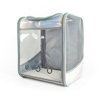 HKM-5196093 Transparent Laser Dog Backpack for Pets - Soft Mesh and Lamb Wool - Suitable for Pets Up to 15 kg - 35x27x40 cm