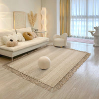 HKM-519699 Handmade Natural Wool Striped Carpet for Living Room and Bedroom, Available in Various Sizes and Shapes