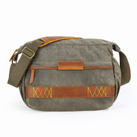 HKM-519699 Waterproof Canvas SLR Camera Messenger Bag with Soft Handle and Zipper Closure
