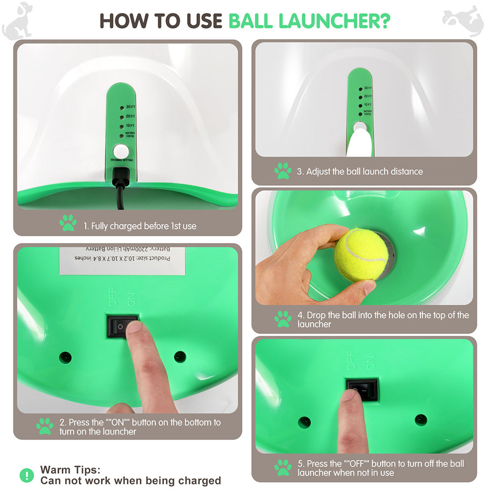HKM-5197117 Automatic Ball Launcher for Dogs - Adjustable Distance Outdoor Fetch Toy
