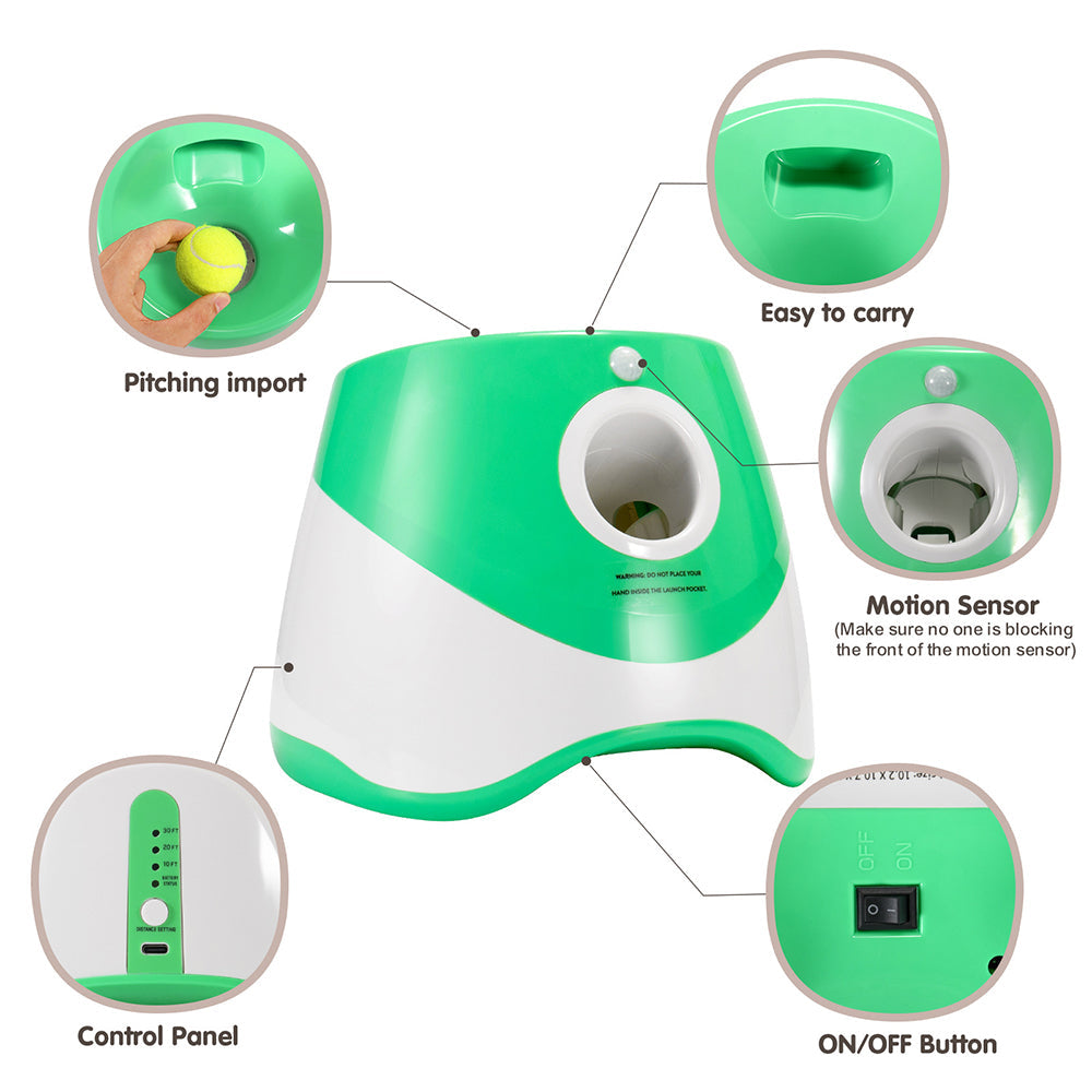 HKM-5197117 Automatic Ball Launcher for Dogs - Adjustable Distance Outdoor Fetch Toy