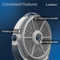 HKM-5197139 20" Wind Machine Fan, Air Circulator with 3 Speeds, Gray
