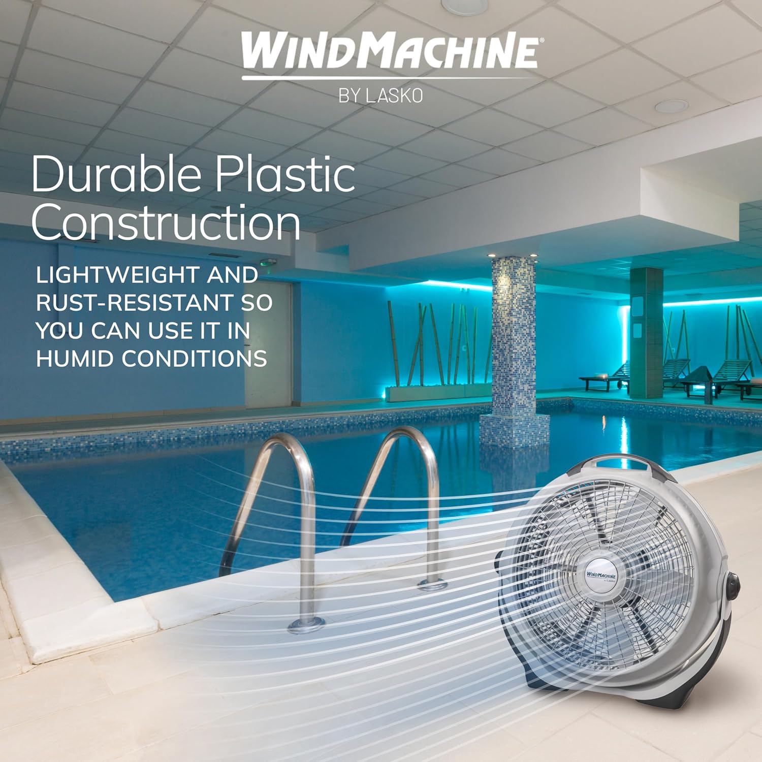 HKM-5197139 20" Wind Machine Fan, Air Circulator with 3 Speeds, Gray