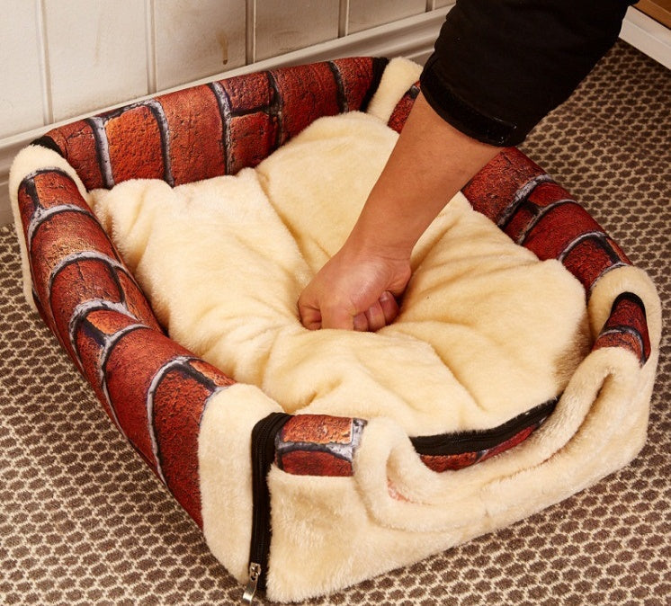 HKM-5197885 Portable Removable and Washable Dual-Purpose Pet Nest with Handle and Anti-Slip Design