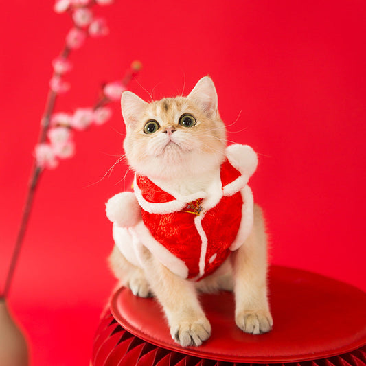 HKM-5198397 Festive Lamb Wool Tang Suit for Pets ¨C Warmth for Every Occasion