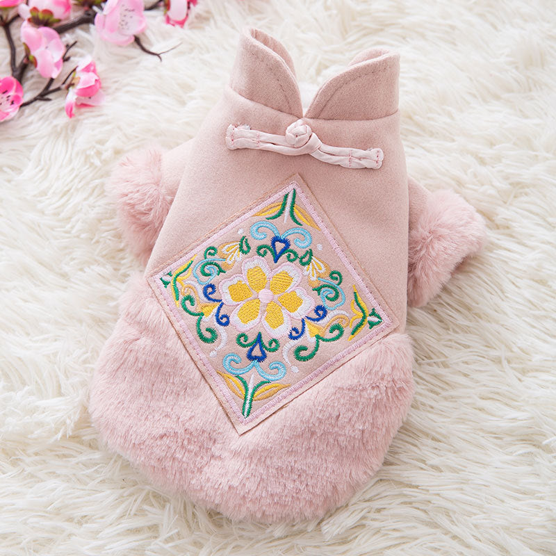 HKM-5198397 Festive Lamb Wool Tang Suit for Pets ¨C Warmth for Every Occasion