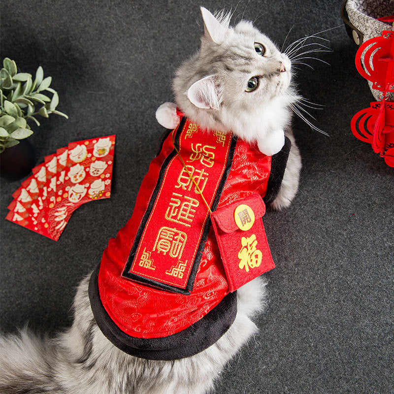 HKM-5198397 Festive Lamb Wool Tang Suit for Pets ¨C Warmth for Every Occasion