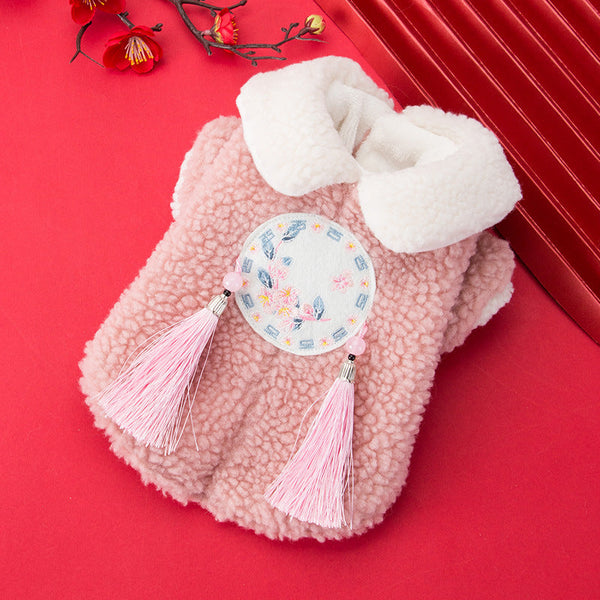 HKM-5198397 Festive Lamb Wool Tang Suit for Pets ¨C Warmth for Every Occasion