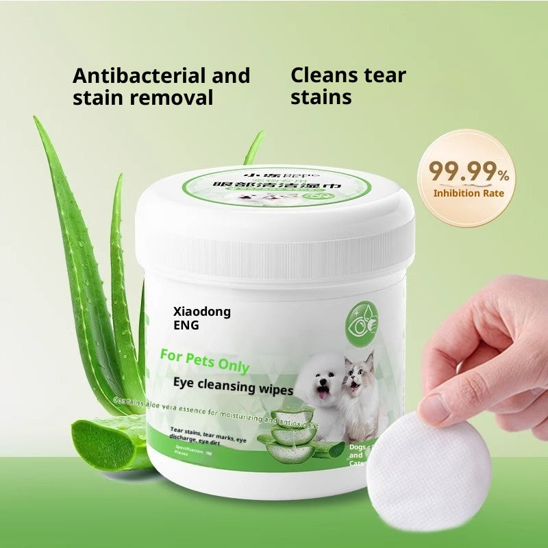 HKM-5199293 Pet Eye Cleaning Wipes - Non-Woven Fabric, 150 Count