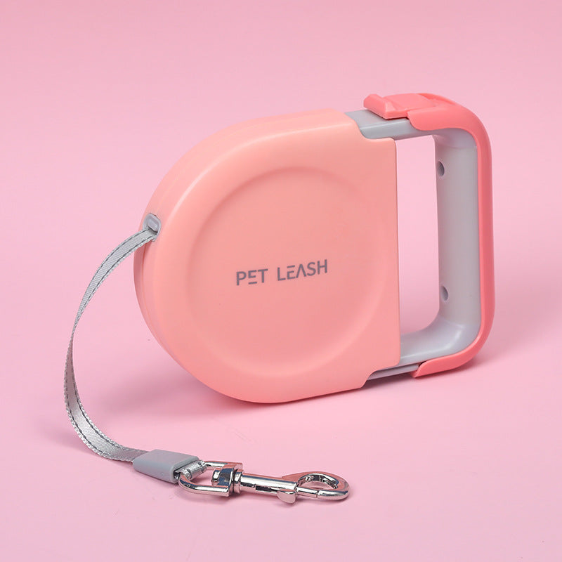 HKM-5199421 5m Retractable Pet Leash with ABS Handle - Scalable, Available in Blue, White, Green, Pink