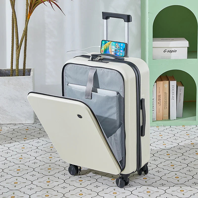 HKM-520019 Vintage Mini Suitcase Party Favour – Small Carry-On Luggage with Cup Holder